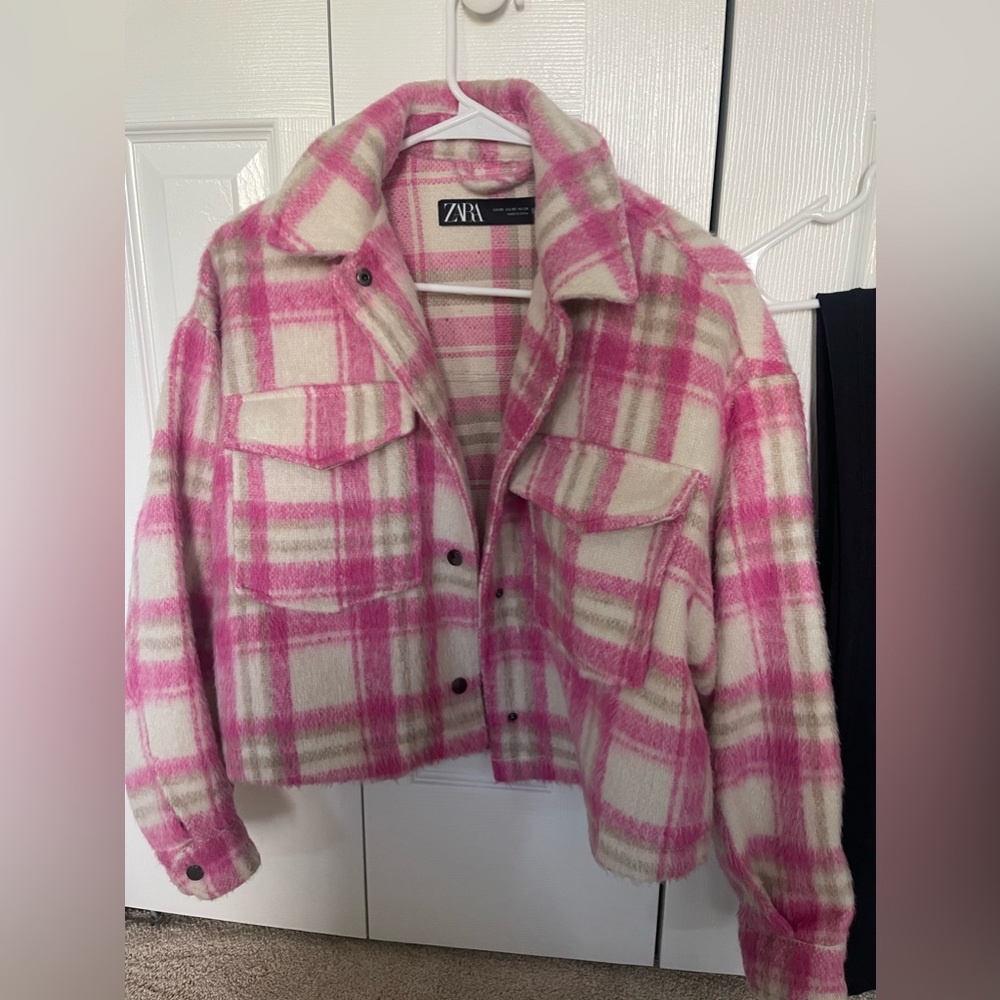 Zara Cropped Jacket Pink - image 1